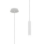 Rita 1 Light Pendant With 200mm Tube, 5W LED, 4000K, 325lm, IP44, Satin White, 3yrs Warranty
