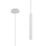 Rita 1 Light Pendant With 350mm Tube, 5W LED, 4000K, 325lm, IP44, Satin White, 3yrs Warranty