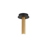 Rita 1 Pendant With 200mm Tube, 5W LED, 4000K, 325lm, IP44, Satin Black/Satin Gold, 3yrs Warranty