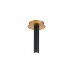 Rita 1 Pendant With 200mm Tube, 5W LED, 4000K, 325lm, IP44, Satin Gold/Satin Black, 3yrs Warranty