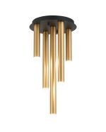 Rita 30cm Round 5 Ceiling Light, 25W LED, 4000K, 1625lm, IP44, Satin Black/Satin Gold, 3yrs Warranty