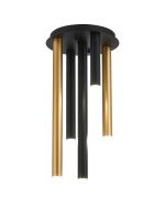 Rita 30cm Round 5 Ceiling Light, 25W LED, 4000K, 1625lm, IP44, Satin Black/Satin Gold, 3yrs Warranty
