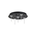 Rita 27cm Round 5 DC Plug Canopy/Ceiling Rose Kit (FRAME ONLY, Incl Driver) For Rita Only, (IP44 When With Tube) Satin Black, 3yrs Wty