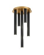 Rita 30cm Round 5 Ceiling Light, 25W LED, 4000K, 1625lm, IP44, Satin Gold/Satin Black, 3yrs Warranty