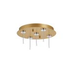 Rita 27cm Round 5 DC Plug Canopy/Ceiling Rose Kit (FRAME ONLY, Incl Driver) For Rita Only, (IP44 When With Tube) Satin Gold, 3yrs Wty