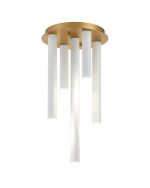 Rita 30cm Round 5 Ceiling Light, 25W LED, 4000K, 1625lm, IP44, Satin Gold/Satin White, 3yrs Warranty