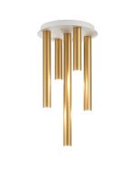 Rita 30cm Round 5 Ceiling Light, 25W LED, 4000K, 1625lm, IP44, Satin White/Satin Gold, 3yrs Warranty