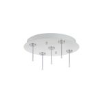 Rita 27cm Round 5 DC Plug Canopy/Ceiling Rose Kit (FRAME ONLY, Incl Driver) For Rita Only, (IP44 When With Tube) Satin White, 3yrs Wty