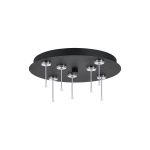 Rita 32cm Round 7 DC Plug Canopy/Ceiling Rose Kit (FRAME ONLY, Incl Driver) For Rita Only, (IP44 When With Tube) Satin Black, 3yrs Wty