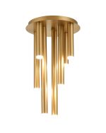 Rita 32cm Round 7 Ceiling Light, 35W LED, 4000K, 2275lm, IP44, Satin Gold, 3yrs Warranty