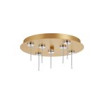 Rita 32cm Round 7 DC Plug Canopy/Ceiling Rose Kit (FRAME ONLY, Incl Driver) For Rita Only, (IP44 When With Tube) Satin Gold, 3yrs Wty