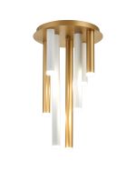 Rita 32cm Round 7 Ceiling Light, 35W LED, 4000K, 2275lm, IP44, Satin Gold/Satin White, 3yrs Warranty