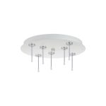 Rita 32cm Round 7 DC Plug Canopy/Ceiling Rose Kit (FRAME ONLY, Incl Driver) For Rita Only, (IP44 When With Tube) Satin White, 3yrs Wty