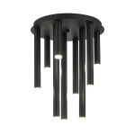 Rita 35cm Round 9 Ceiling Light, 45W LED, 4000K, 2925lm, IP44, Satin Black, 3yrs Warranty