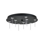 Rita 42cm Round 9 DC Plug Canopy/Ceiling Rose Kit (FRAME ONLY, Incl Driver) For Rita Only, (IP44 When With Tube) Satin Black, 3yrs Wty
