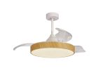 Alaska 50cm 50W LED Dimmable Ceiling Light With Built-In 30W DC Fan, 2700-5000K Remote&APP Control, 5500lm, Wood, 5yrs Wty