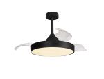 Alaska 50cm 50W LED Dimmable Ceiling Light With Built-In 30W DC Fan, 2700-5000K Remote&APP Control, 5500lm, Black, 5yrs Wty
