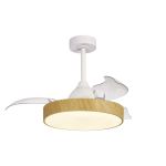 Alaska 43cm 45W LED Dimmable Ceiling Light With Built-In 25W DC Fan, 2700-5000K Remote&APP Control, 5000lm, Wood, 5yrs Wty