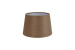 Alessandro Round, 30x20cm Linen Fabric Shade (E), Brown/White Laminate