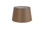 Alessandro Round, 35x22cm Linen Fabric Shade (F), Brown/White Laminate