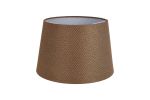 Alessandro Round, 40x26cm Linen Fabric Shade (G), Brown/White Laminate