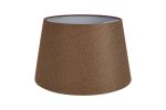 Alessandro Round, 45x28cm Linen Fabric Shade (H), Brown/White Laminate