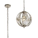 Koka 31cm Small Round Pendant, 1 Light E27, Polished Nickel