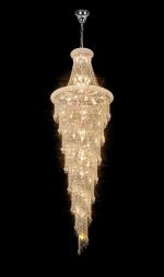 Alexandra 95cm Pendant 7 Layer Spiral 63 Light E14 Polished Chrome/Crystal Item Weight: 66.4kg