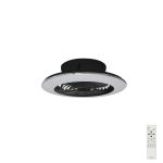Alisio Mini 52.5cm 70W LED Dimmable Ceiling Light With Built-In 30W DC Fan With Single Speed Reverse, Black Finish c/w Remote Control, 4900lm