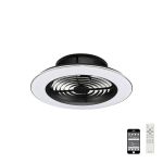 Alisio 63cm 70W LED Dimmable Ceiling Light With Built-In 35W DC Fan With Single Speed Reverse, BlackWhite Finish c/w Remote and APP Control, 4900lm
