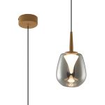 Andromeda Single Pendant, 5W LED, 3000K, 500lm, Light Gold/Chrome/Frosted 3yrs Warranty
