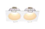 Antilla Recessed Downlight Rectangular, 2 x GU10 Mini (Max 12W), Cut Out: 100 x 50mm, Matt White