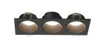 Antilla Recessed Downlight Rectangular, 3 x GU10 Mini (Max 12W), Cut Out: 152 x 50mm, Matt Black