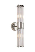 Lumbre 2 Light Crystal Wall Up & Down, E14, IP44, Polished Chrome/Clear Crystal