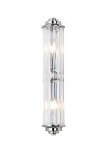 Lumbre 2 Light Crystal Wall, E14, IP44, Polished Chrome/Clear Crystal