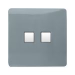 Trendi, Artistic Modern RJ11 Telephone & PC Ethernet Cool Grey Finish, BRITISH MADE, (35mm Back Box Required), 5yrs Warranty