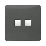 Trendi, Artistic Modern RJ11 Telephone & PC Ethernet Charcoal Finish, BRITISH MADE, (35mm Back Box Required), 5yrs Warranty