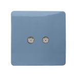 Trendi, Artistic Modern 2 Gang Male F-Type Satellite Television Socket Sky, (25mm Back Box Required), 5yrs Warranty