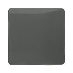 Trendi, Artistic Modern 1 Gang Blanking Plate Charcoal Finish, BRITISH MADE, (25mm Back Box Required), 5yrs Warranty