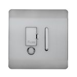 Trendi, Artistic Modern Switch Fused Spur 13A With Flex Outlet Brushed Steel Finish, BRITISH MADE, (35mm Back Box Required), 5yrs Warranty