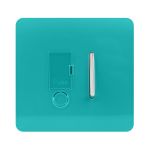 Trendi, Artistic Modern Switch Fused Spur 13A With Flex Outlet Bright Teal Finish, BRITISH MADE, (35mm Back Box Required), 5yrs Warranty