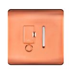 Trendi, Artistic Modern Switch Fused Spur 13A With Flex Outlet Copper Finish, BRITISH MADE, (35mm Back Box Required), 5yrs Warranty