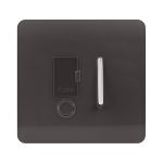 Trendi, Artistic Modern Switch Fused Spur 13A With Flex Outlet Dark Brown Finish, BRITISH MADE, (35mm Back Box Required), 5yrs Warranty