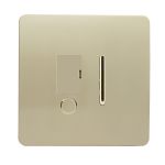 Trendi, Artistic Modern Switch Fused Spur 13A With Flex Outlet Champagne Gold Finish, BRITISH MADE, (35mm Back Box Required), 5yrs Warranty