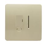 Trendi, Artistic Modern Switch Fused Spur 13A With Flex Outlet Champagne Gold Finish, BRITISH MADE, (35mm Back Box Required), 5yrs Warranty