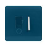 Trendi, Artistic Modern Switch Fused Spur 13A With Flex Outlet Midnight Blue Finish, BRITISH MADE, (35mm Back Box Required), 5yrs Warranty