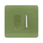 Trendi, Artistic Modern Switch Fused Spur 13A With Flex Outlet Moss Green Finish, BRITISH MADE, (35mm Back Box Required), 5yrs Warranty