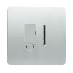 Trendi, Artistic Modern Switch Fused Spur 13A With Flex Outlet Silver Finish, BRITISH MADE, (35mm Back Box Required), 5yrs Warranty