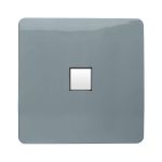 Trendi, Artistic Modern Single PC Ethernet Cat 5 & 6 Data Outlet Cool Grey Finish, BRITISH MADE, (35mm Back Box Required), 5yrs Warranty
