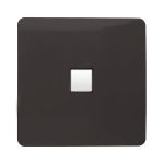 Trendi, Artistic Modern Single PC Ethernet Cat 5 & 6 Data Outlet Dark Brown Finish, BRITISH MADE, (35mm Back Box Required), 5yrs Warranty